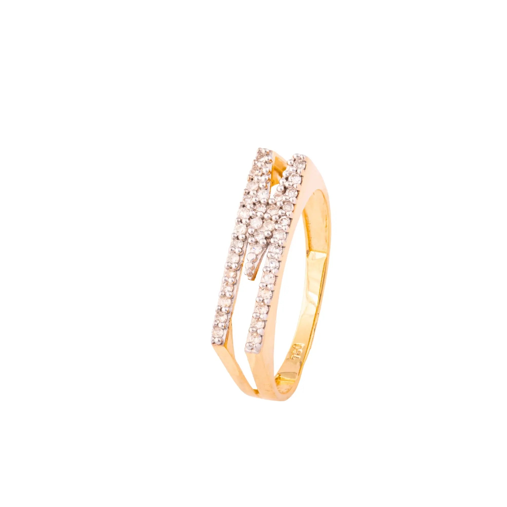 LETTER GOLD DIA RING 18KY Princess Jewelry Shop