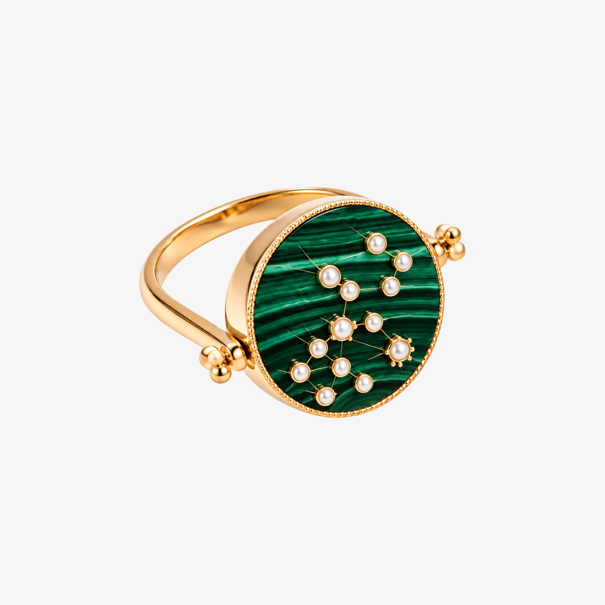 3 in 1 Gemini Zodiac Ring by L'Atelier Nawbar in 18K Yellow Gold, view 4 | JJ Jewelry
