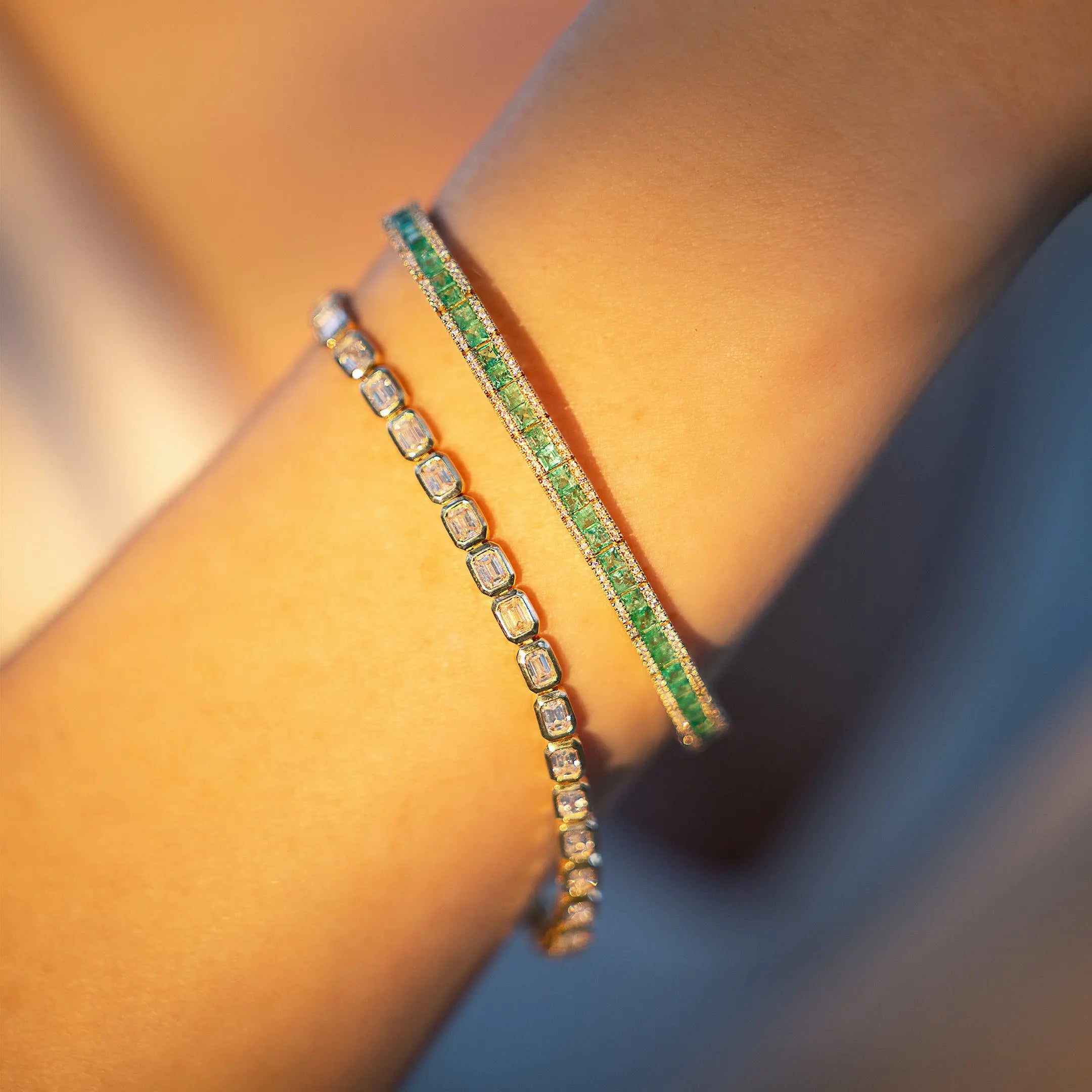 Bezel-Set Diamond Bracelet-Princess Jewelry Shop