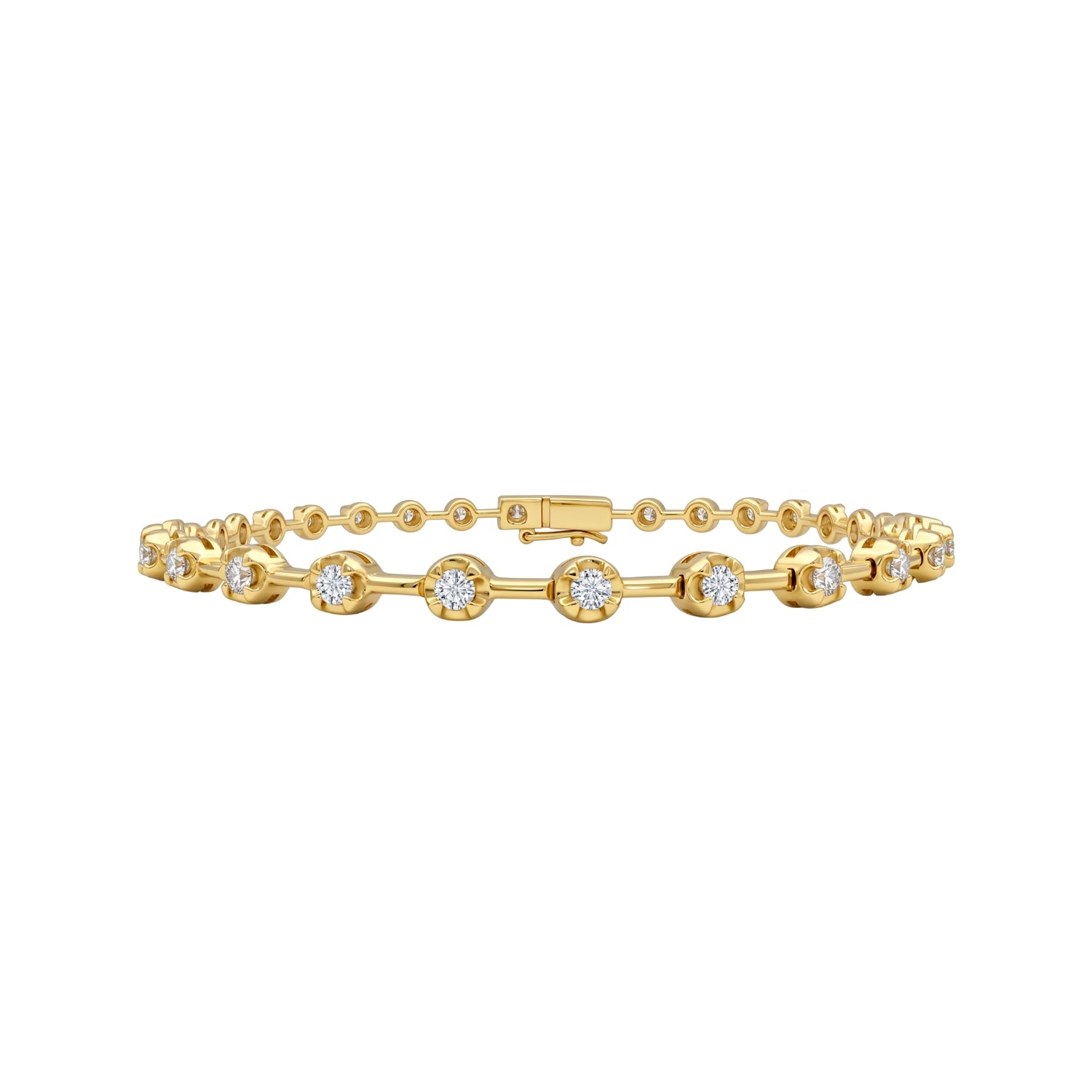 Bezel-Set Diamond Line Bracelet