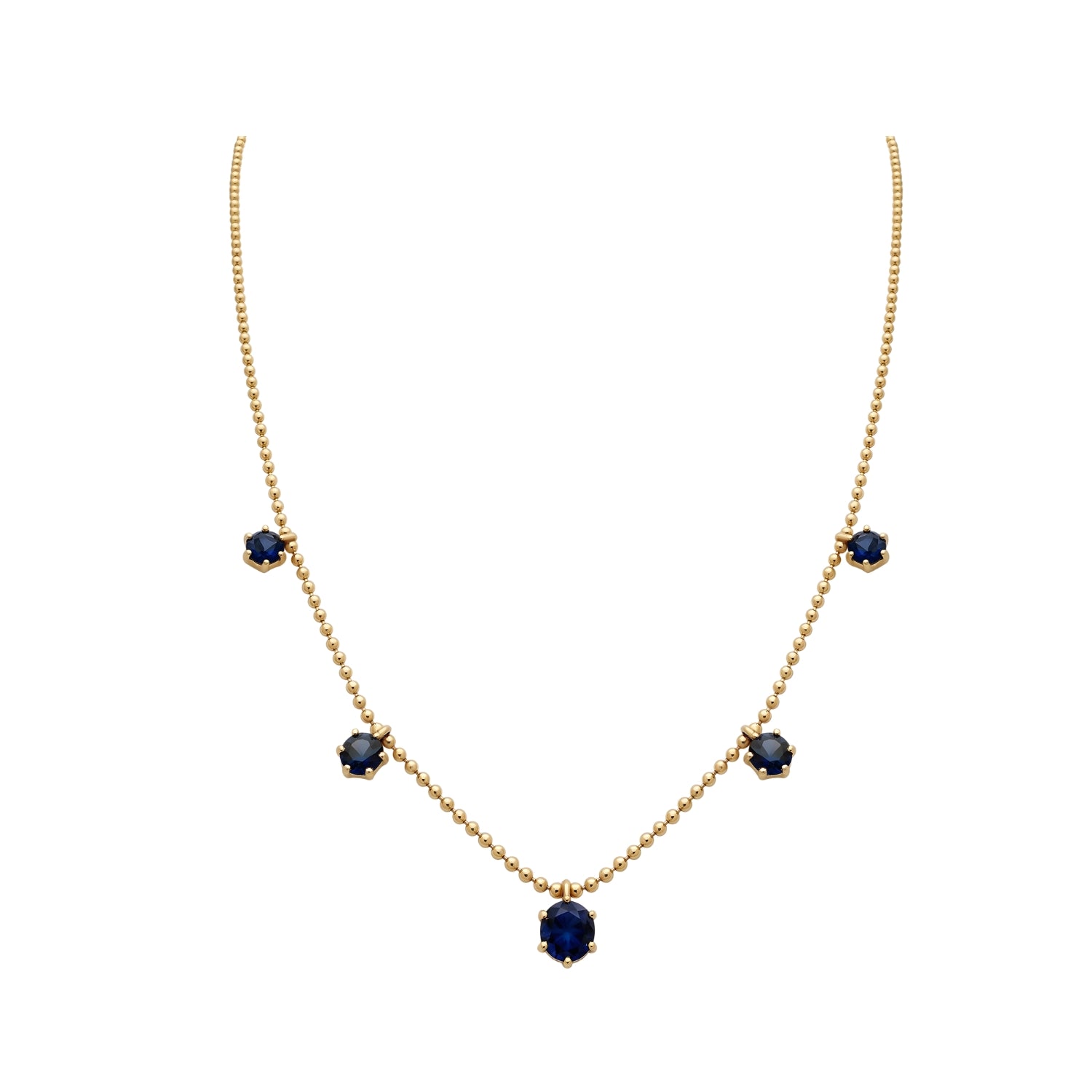 Blue Sapphire Dancing Chain Necklace