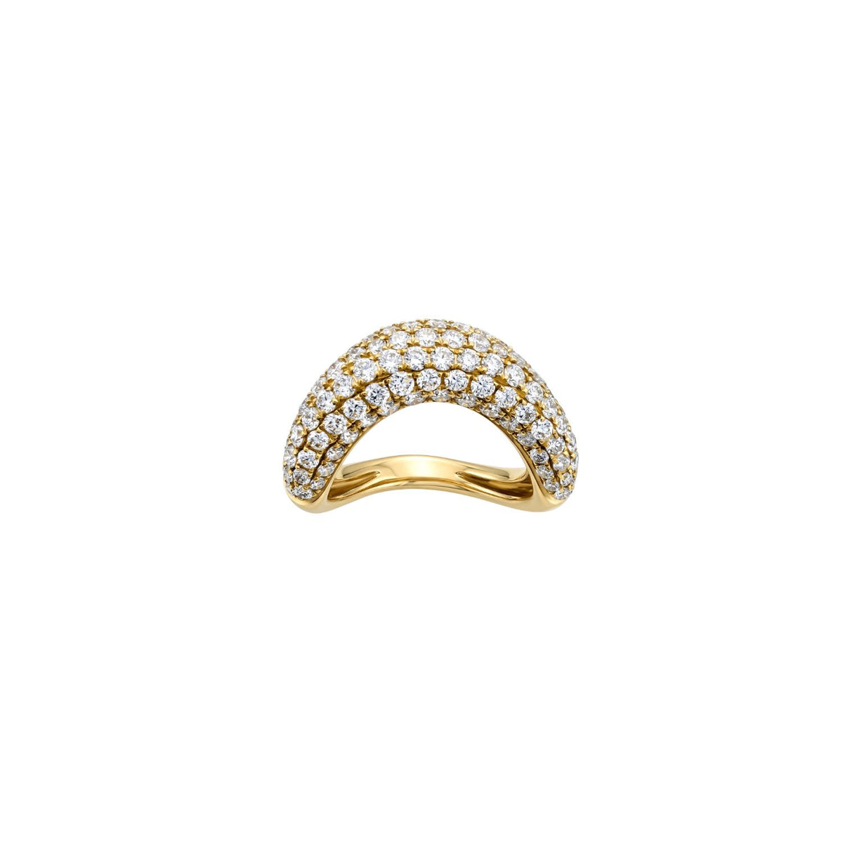 Bold Pavé Diamond Dome Ring in 18K Yellow Gold