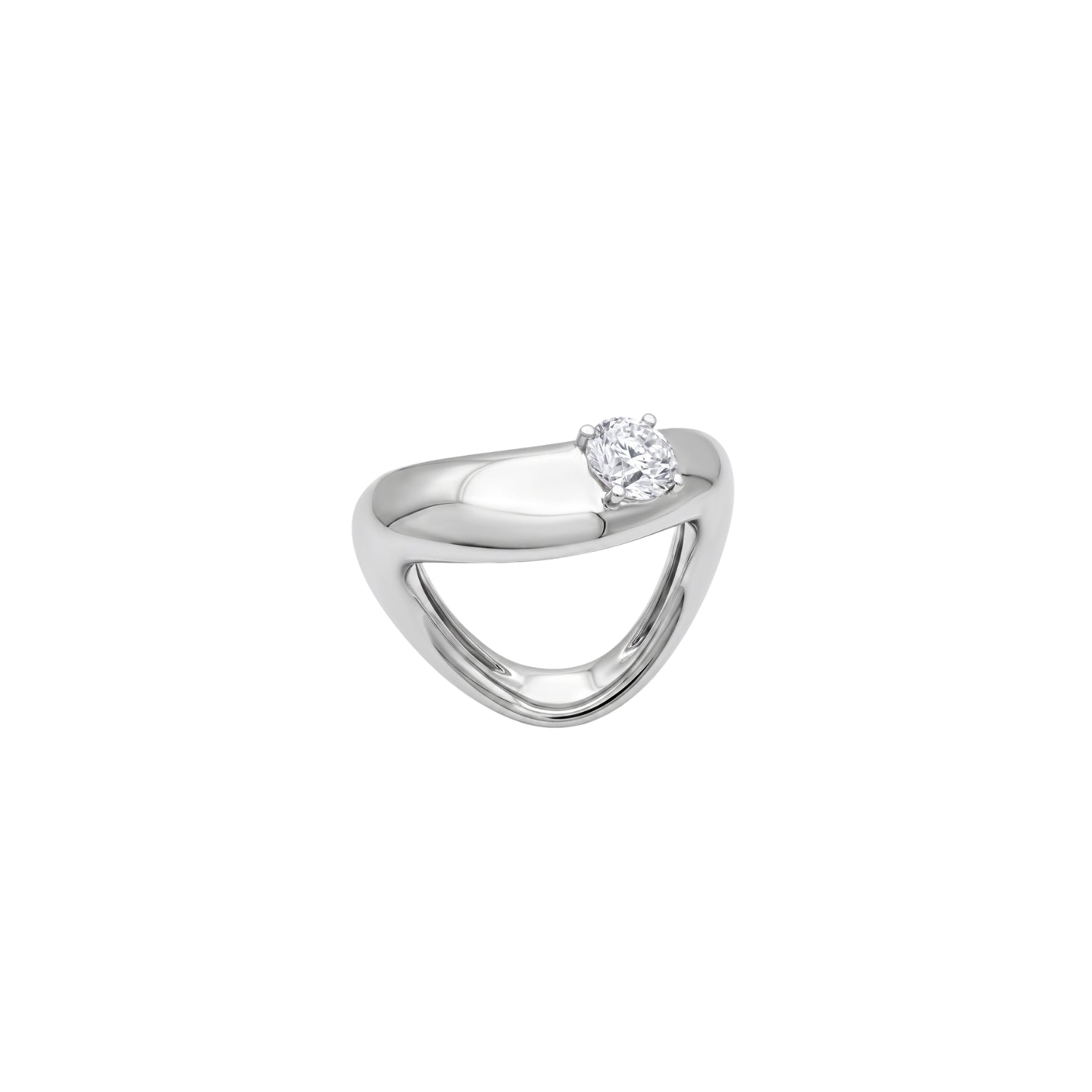 Bold Gold Diamond Open Band Ring