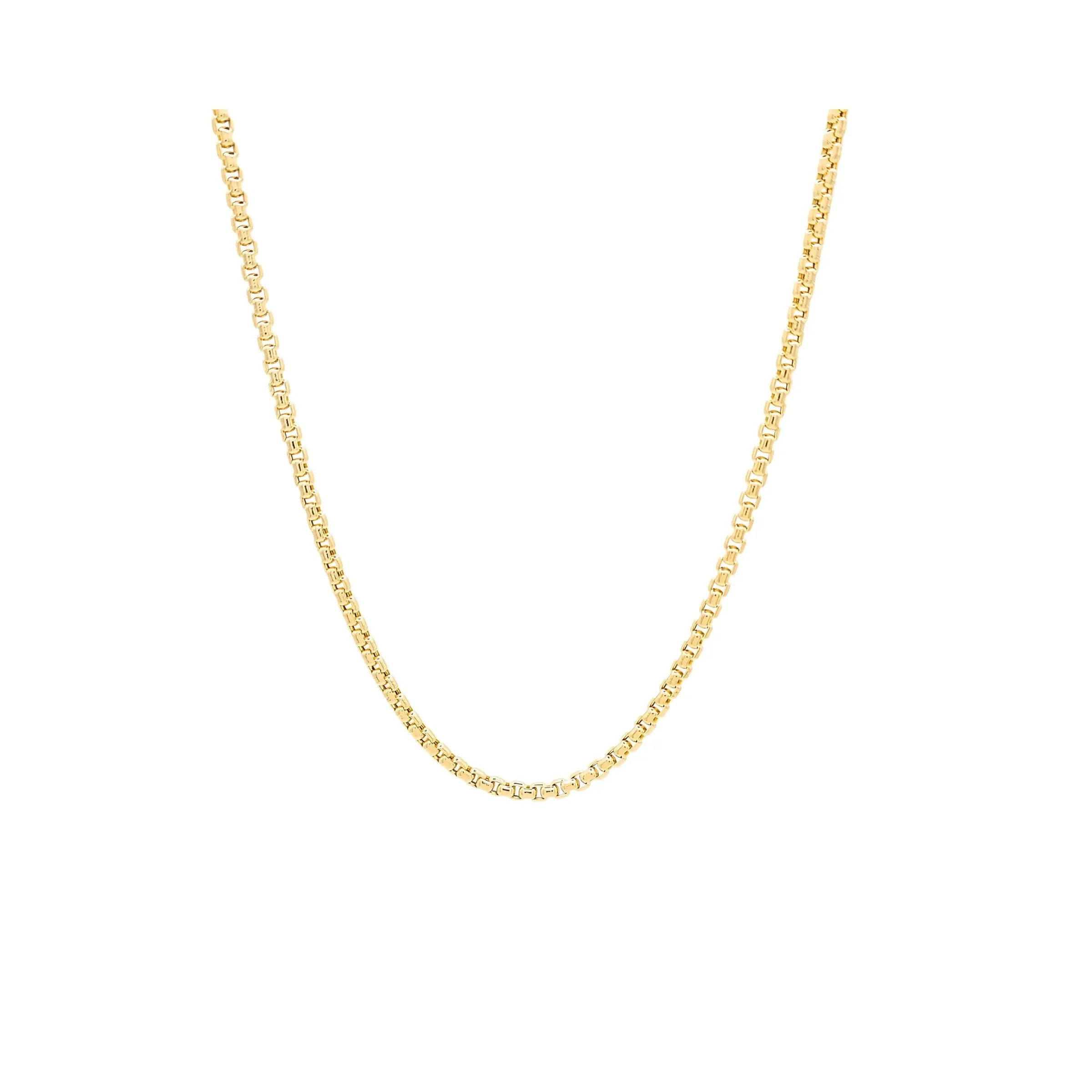 Classic Box Chain Necklace in 14K Yellow Gold