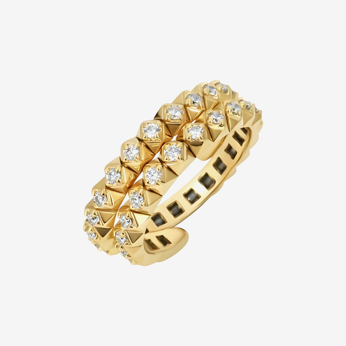 Coil Diamond Ring in 18K Yellow Gold | JJ Jewelry