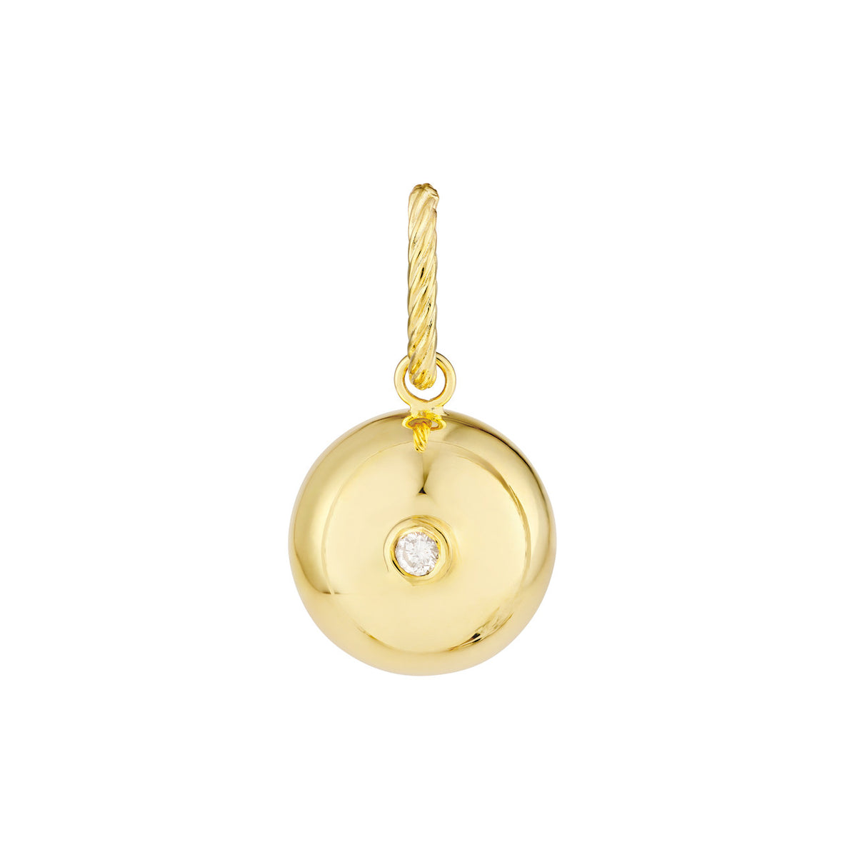 Diamond Accent Gold Ball Pendant in 14K Yellow Gold