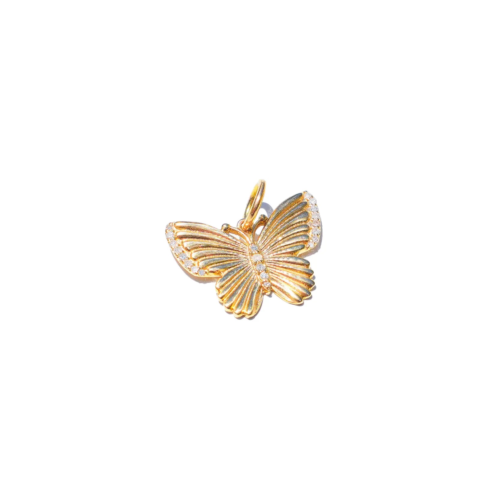 Butterfly charm with pavé diamonds JJ Jewelry