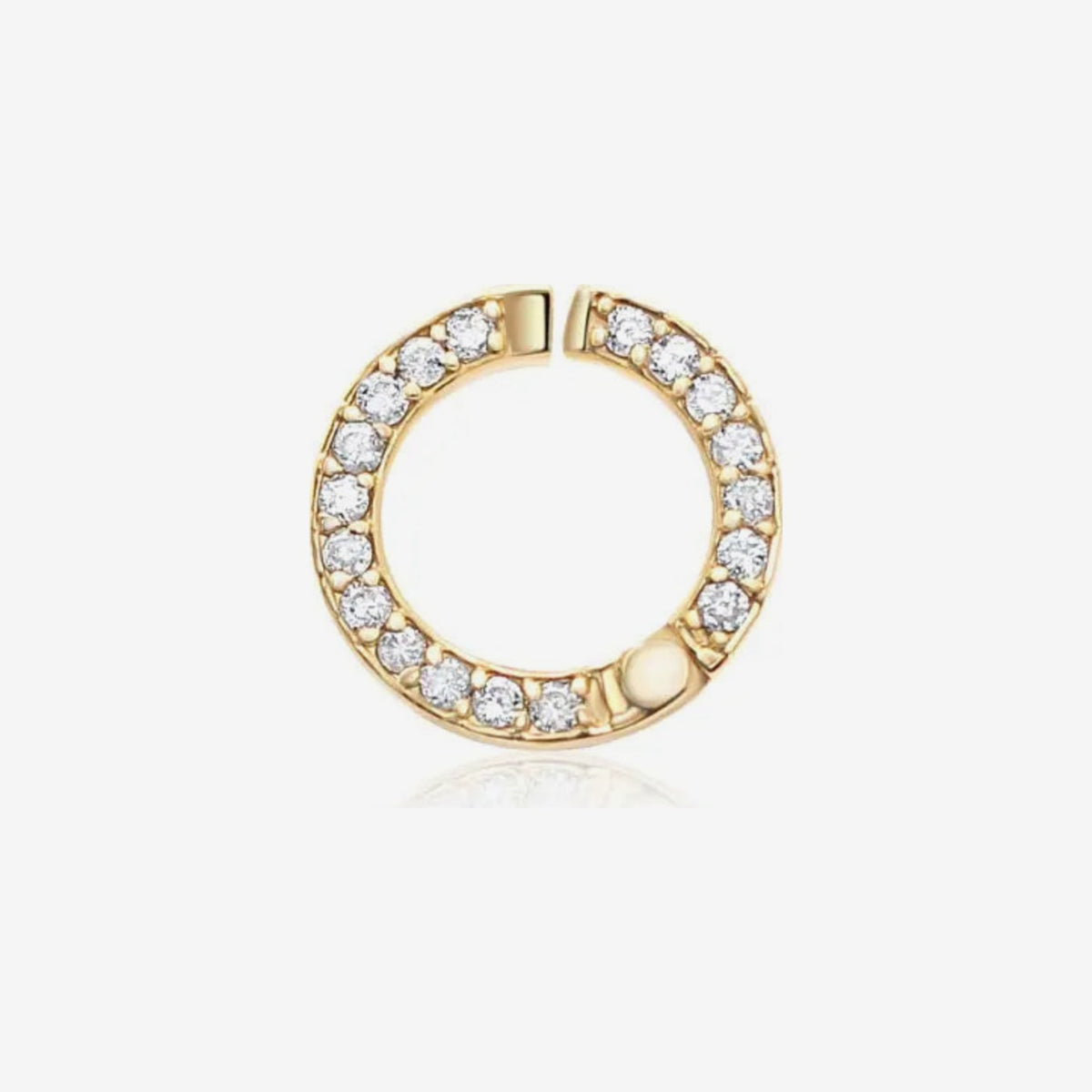 Diamond Circle Charm Connector in 14K Yellow Gold, view 2 | JJ Jewelry Miami