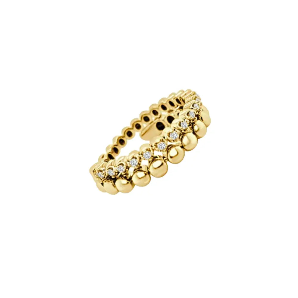 Diamond Flexible Gold Ball Ring Princess Jewelry Shop