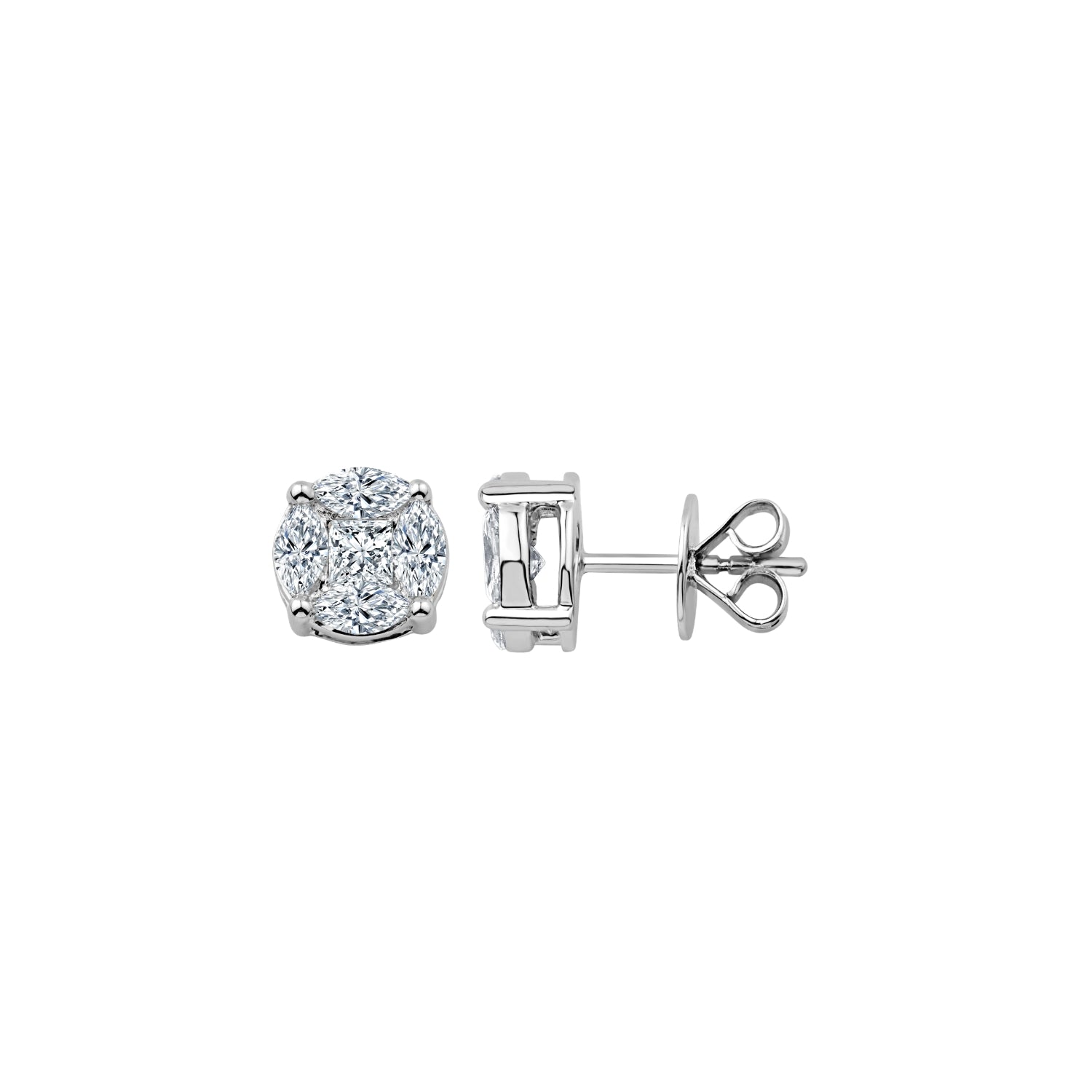 Diamond Miracle Mosaic Stud Earrings in 18K Gold