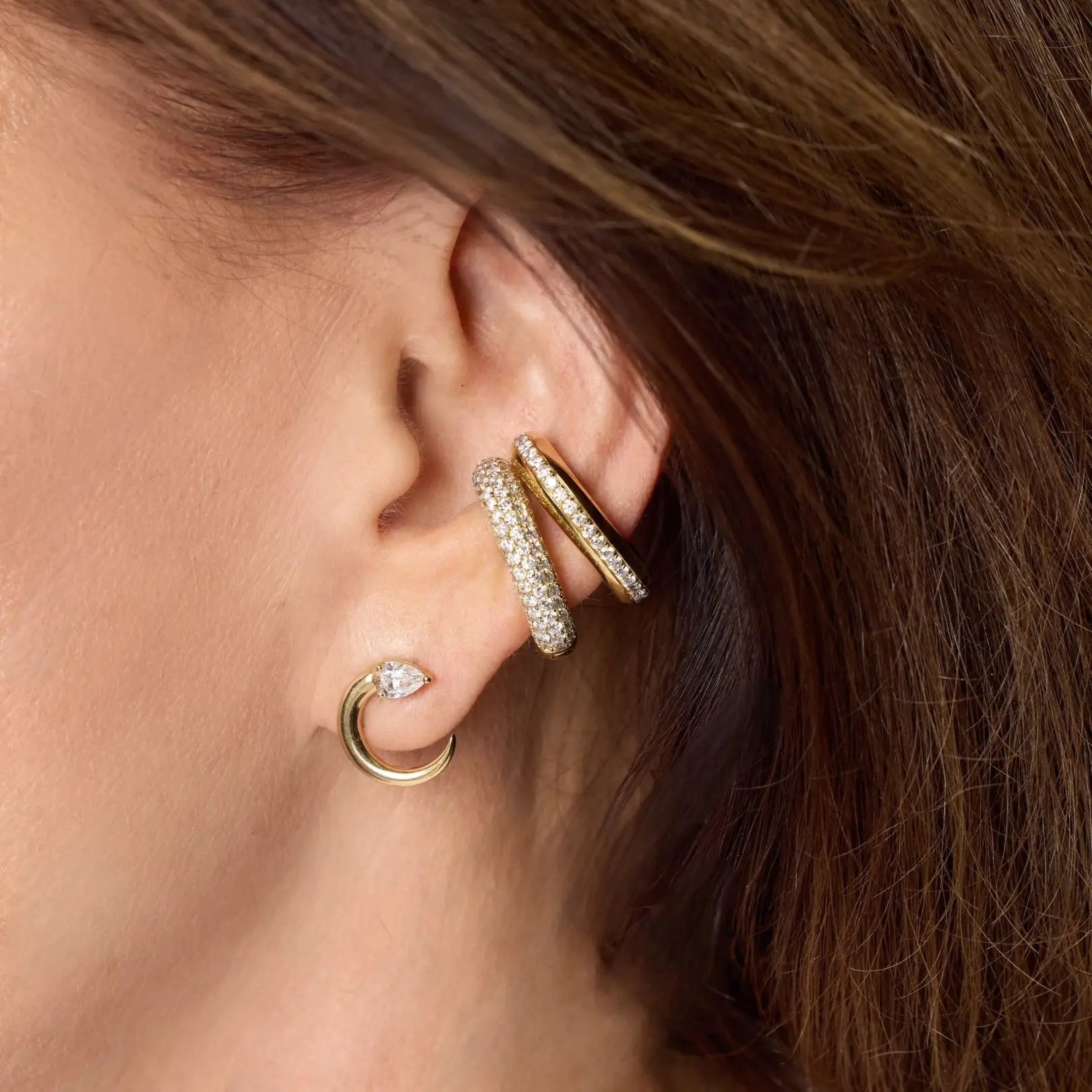 Diamond Pavé Curve Ear Clip Princess Jewelry Shop