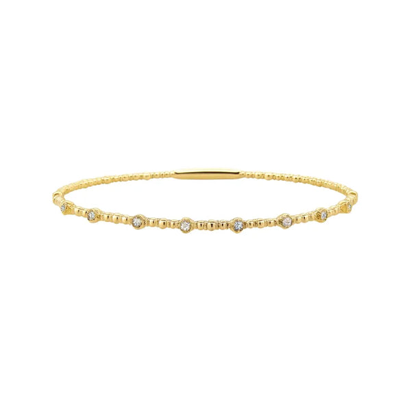 Dot Diamond Flexible Bangle in 18K Gold | JJ Jewelry Miami
