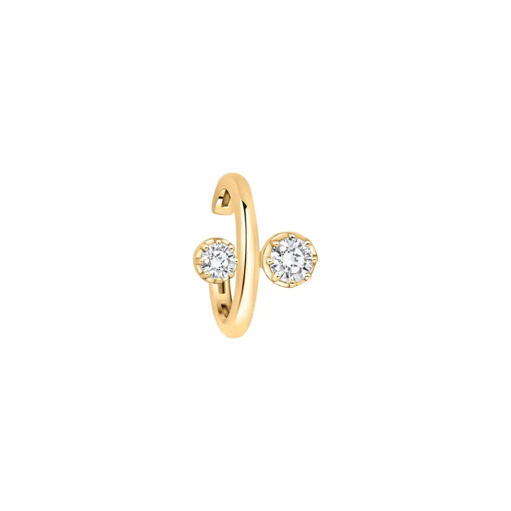 Double Diamond Ear Cuff in 18K Gold | JJ Jewelry Miami