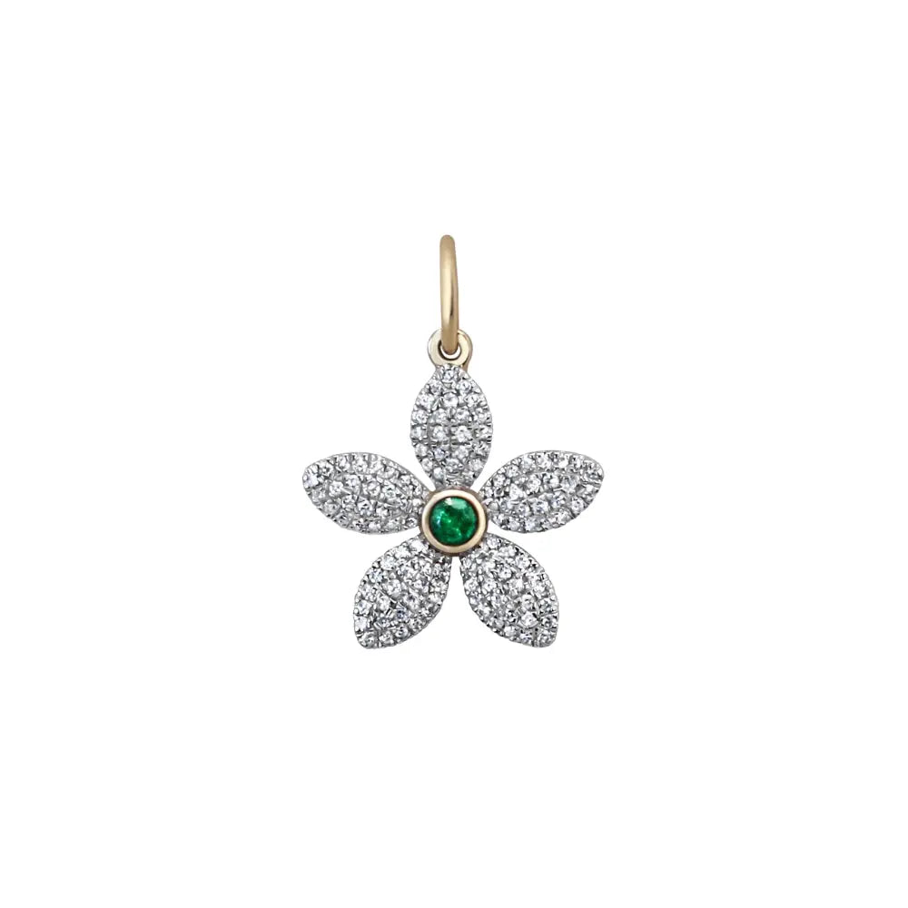 FLOWER PEND 15MM 14KY D0.28 Princess Jewelry Shop