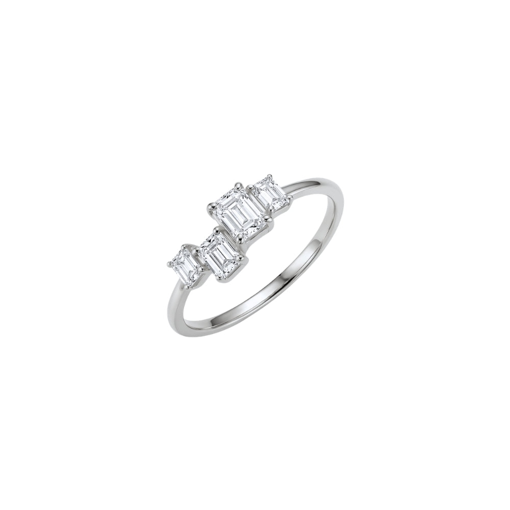 Four-Stone Emerald-Cut Diamond Ring in 14K Gold