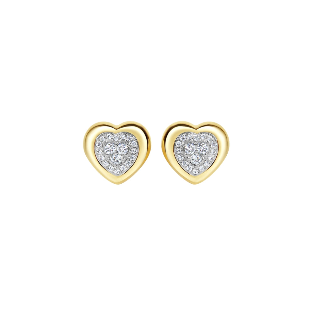 Framed Diamond Stud Earrings in 18K Yellow Gold