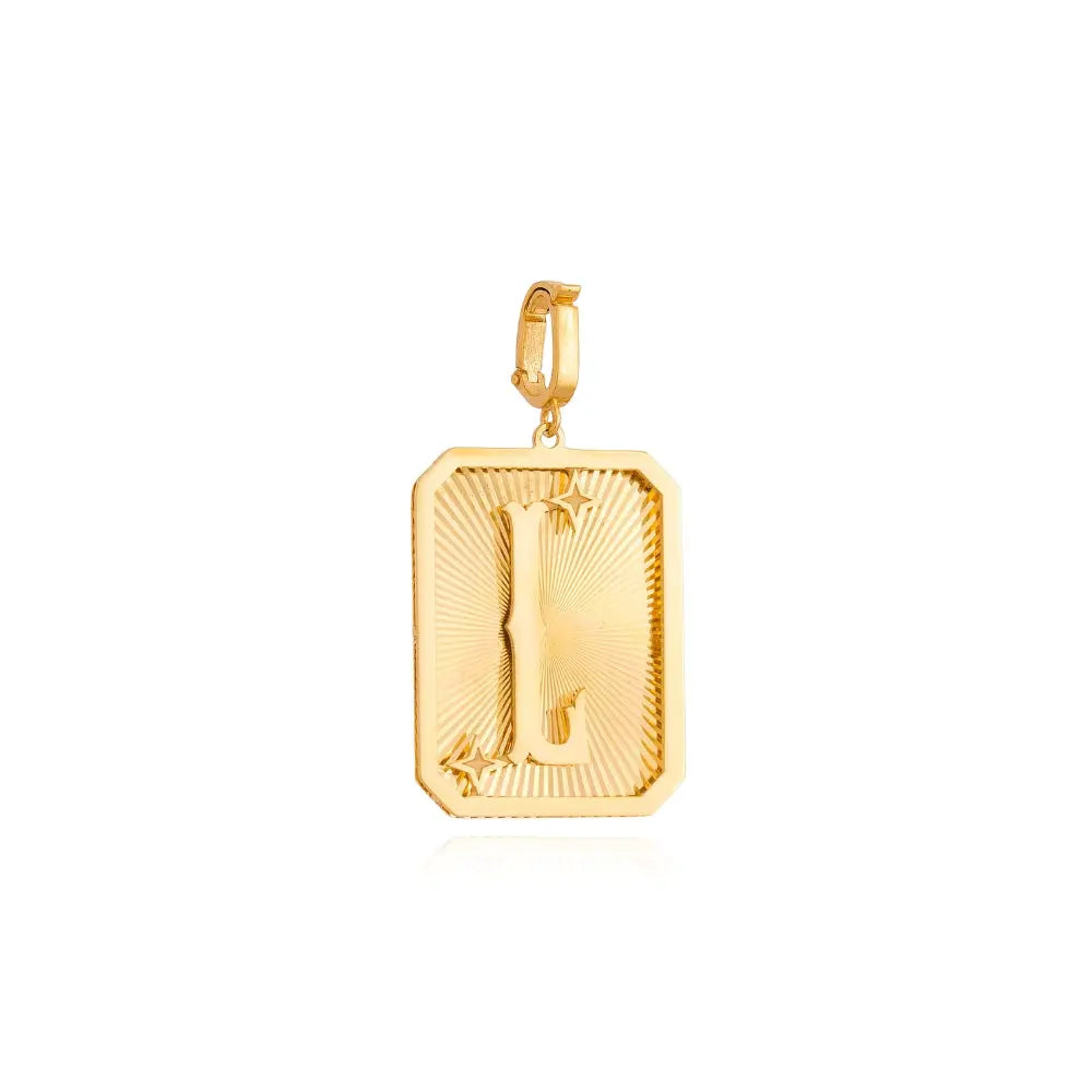LETTER MEDAL GOLD PEND 4.4G 18KY Princess Jewelry Shop