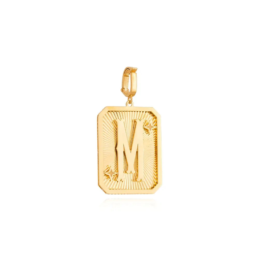 LETTER MEDAL GOLD PEND 4.4G 18KY Princess Jewelry Shop