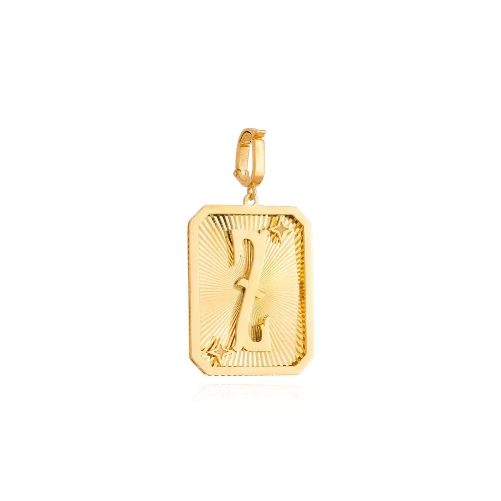 LETTER MEDAL GOLD PEND 4.4G 18KY Princess Jewelry Shop