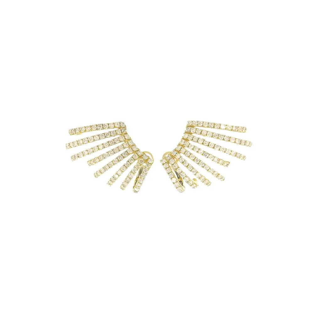Graduated diamond ear climbers in 18K gold by JJ Jewelry