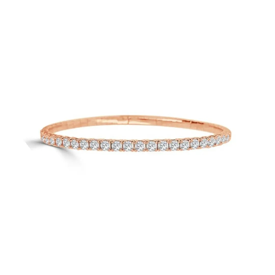 Half Eternity Flexible Diamond Bangle - 3.0 carats-Princess Jewelry Shop