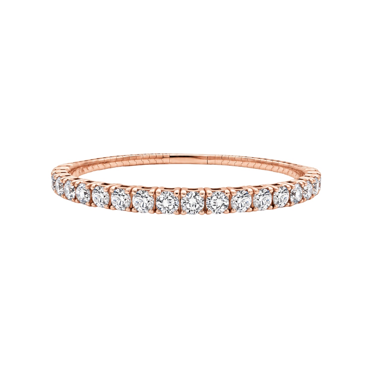Half Eternity Flexible Diamond Bangle in 18K Gold