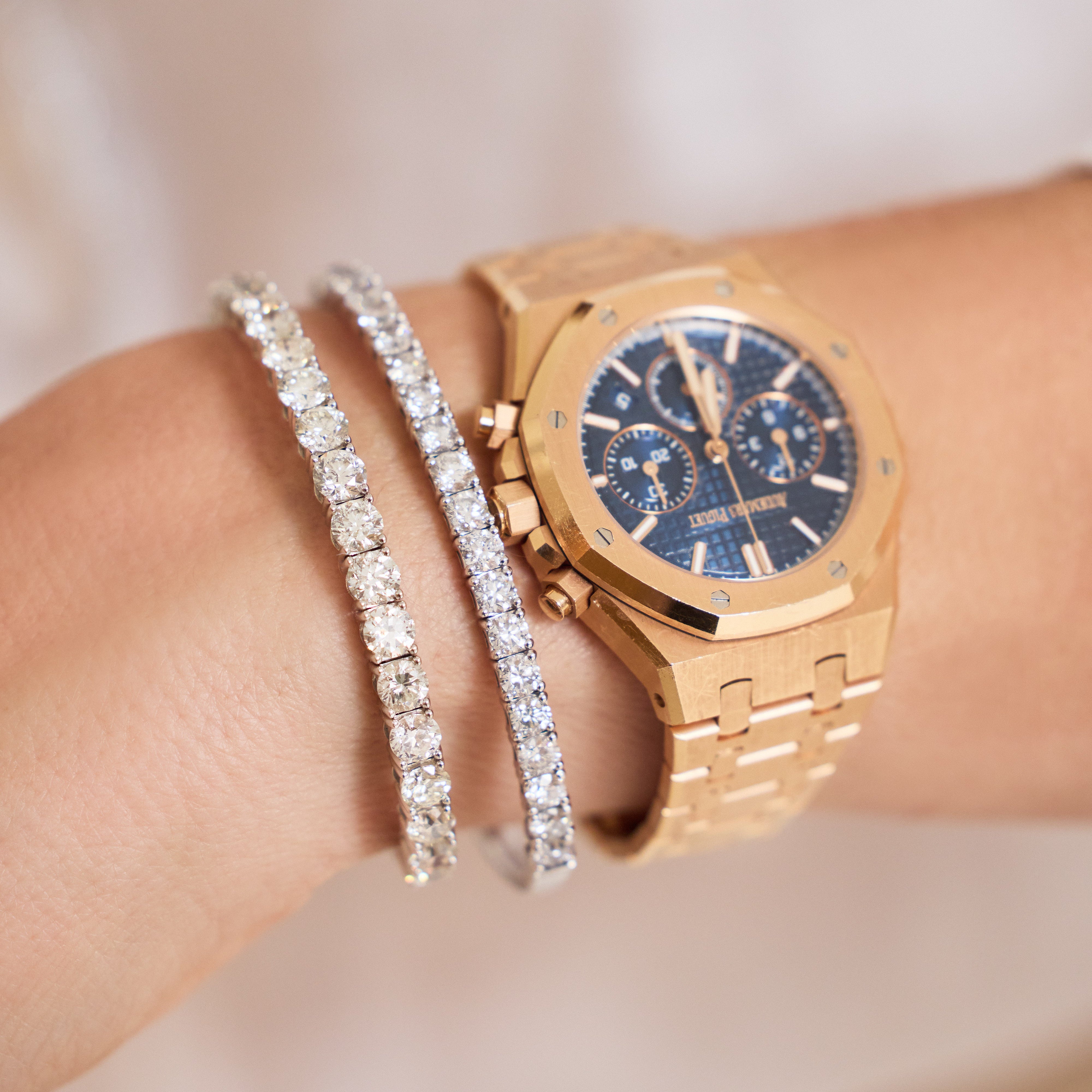 Half Eternity Flexible Diamond Bangle in 18K Gold