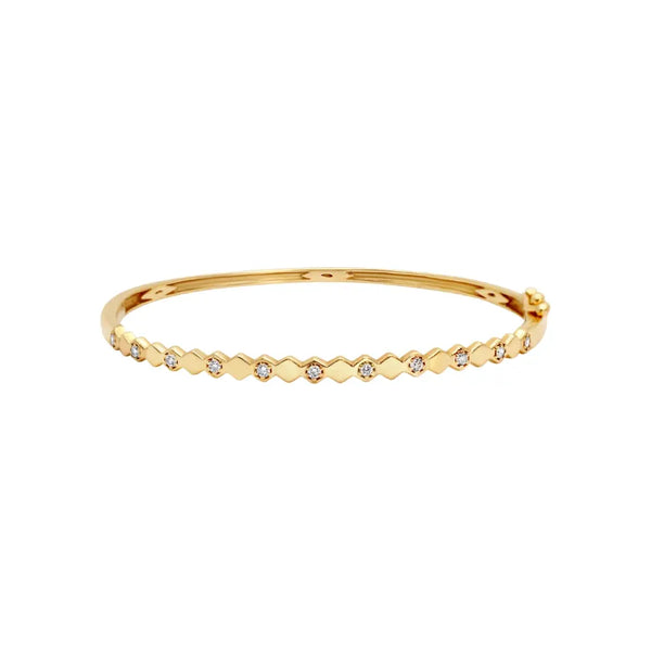 HONEYCOMB DIAMOND YG HALF BANGLE D0.25CT 14KY Princess Jewelry Shop