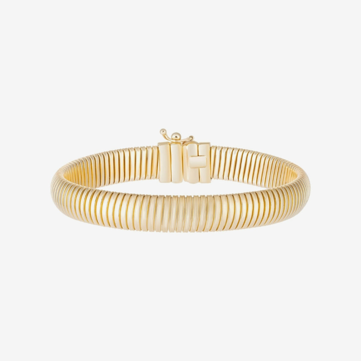 Italian Snake Flexible Bracelet in Yellow Gold | JJ Jewelry