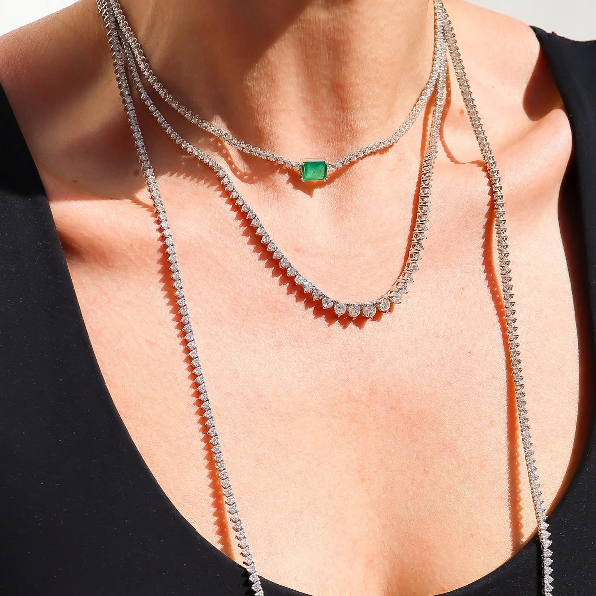 Jenny Emerald Diamond Necklace-Princess Jewelry Shop