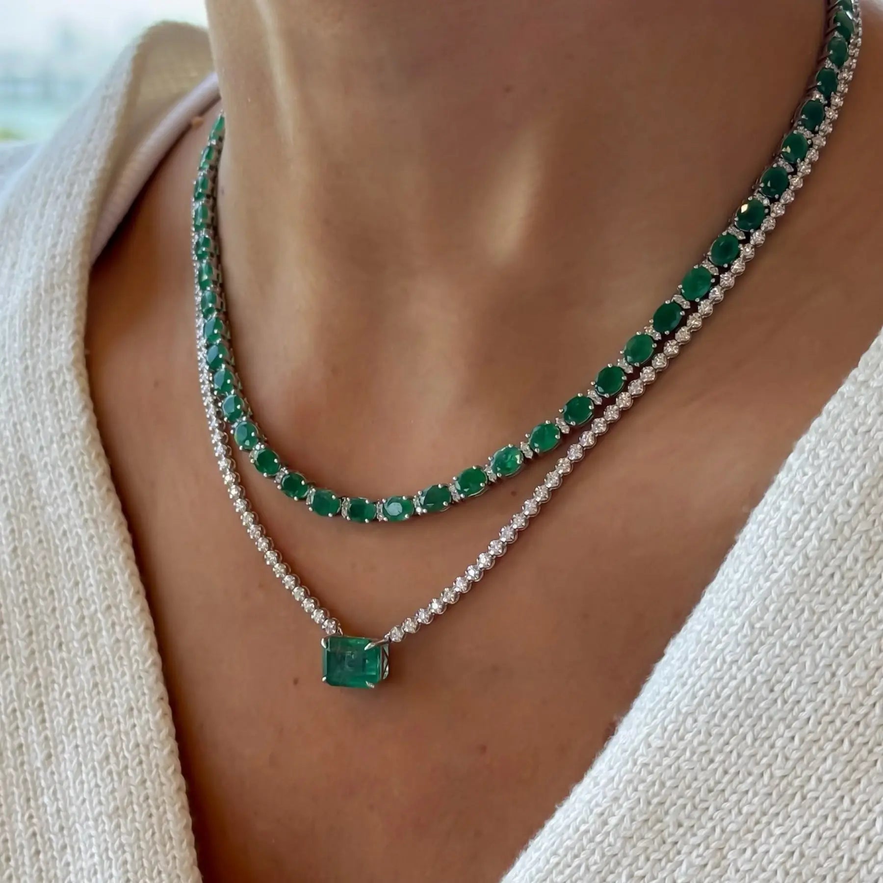 Jenny Emerald Diamond Necklace Princess Jewelry Shop