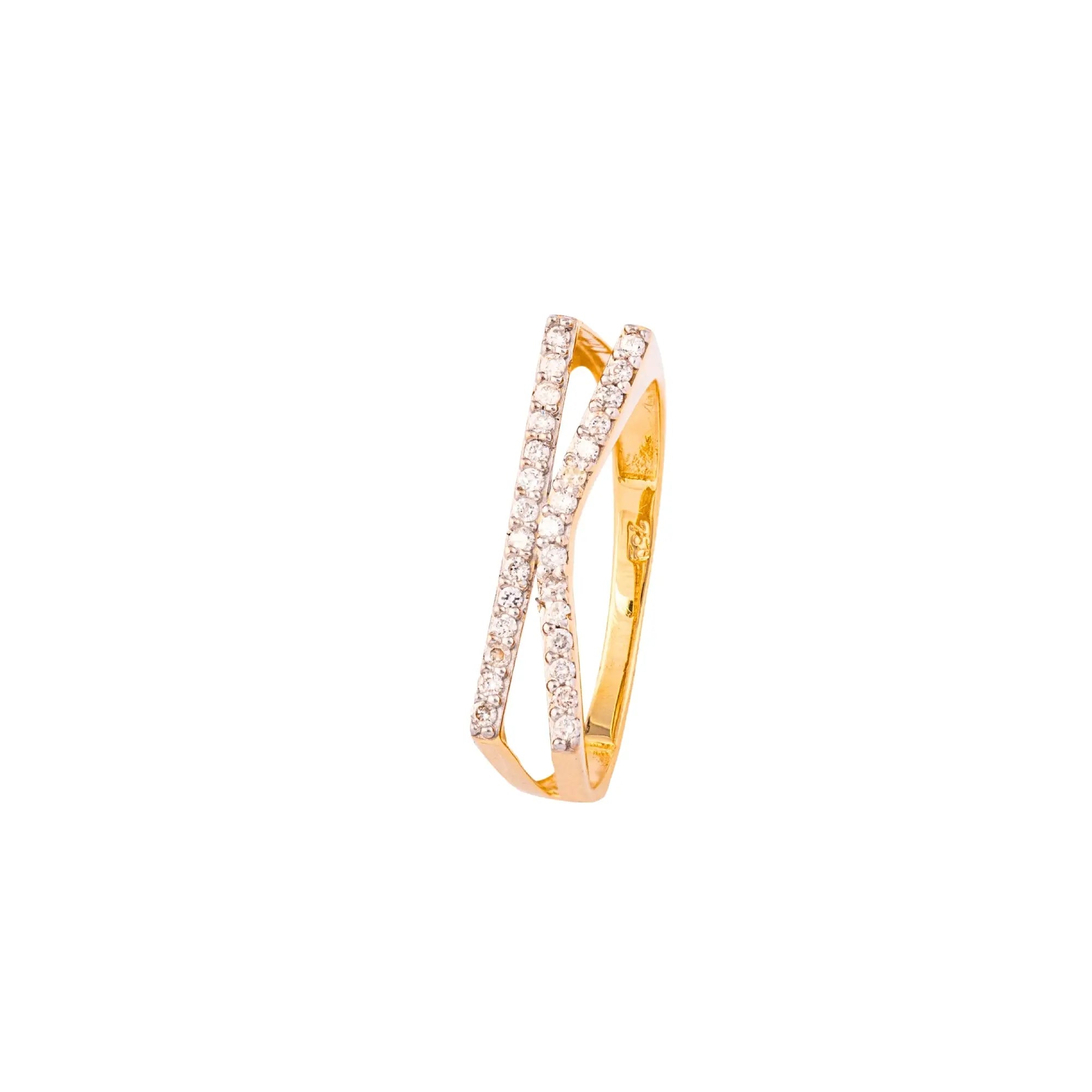 LETTER GOLD DIA RING 18KY Princess Jewelry Shop