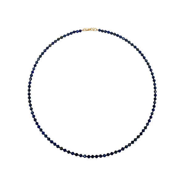 Lapis Lazuli Bead Necklace in 14K Yellow Gold