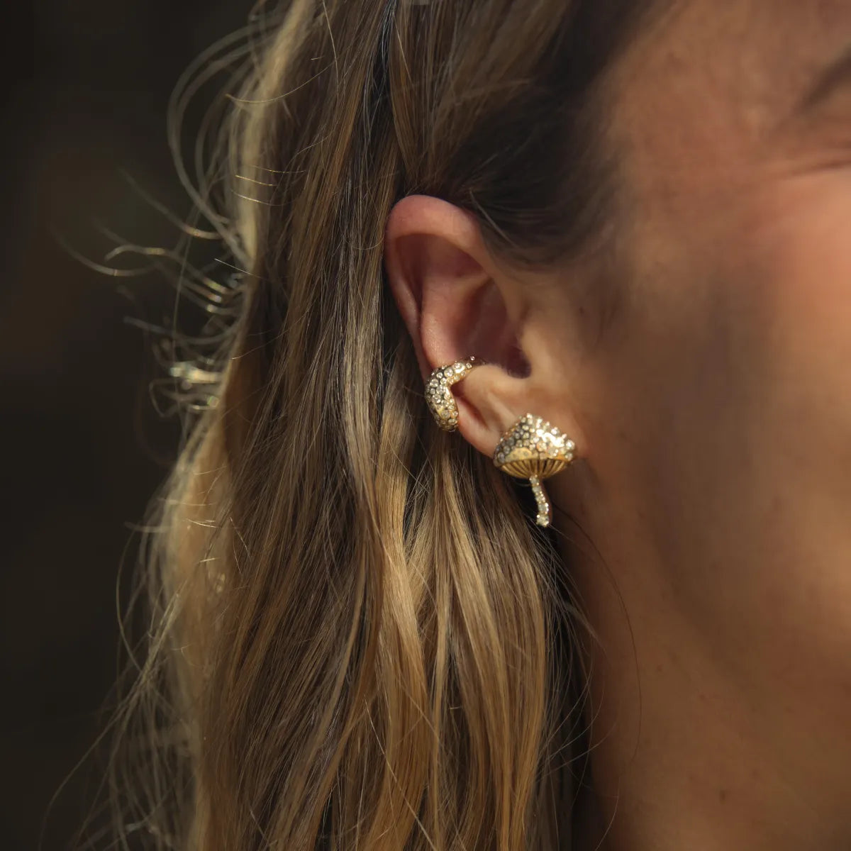 Magic Mushroom Diamond Studs by Alessa Rocks