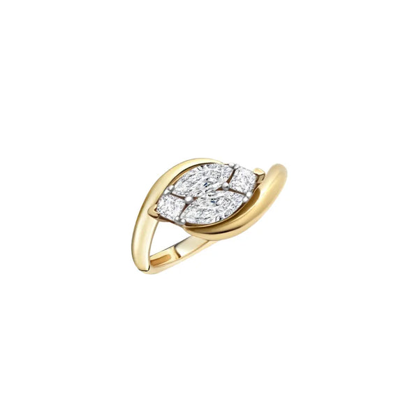LEAF MARQ DIA RING D0.8 3G 18KY Princess Jewelry Shop