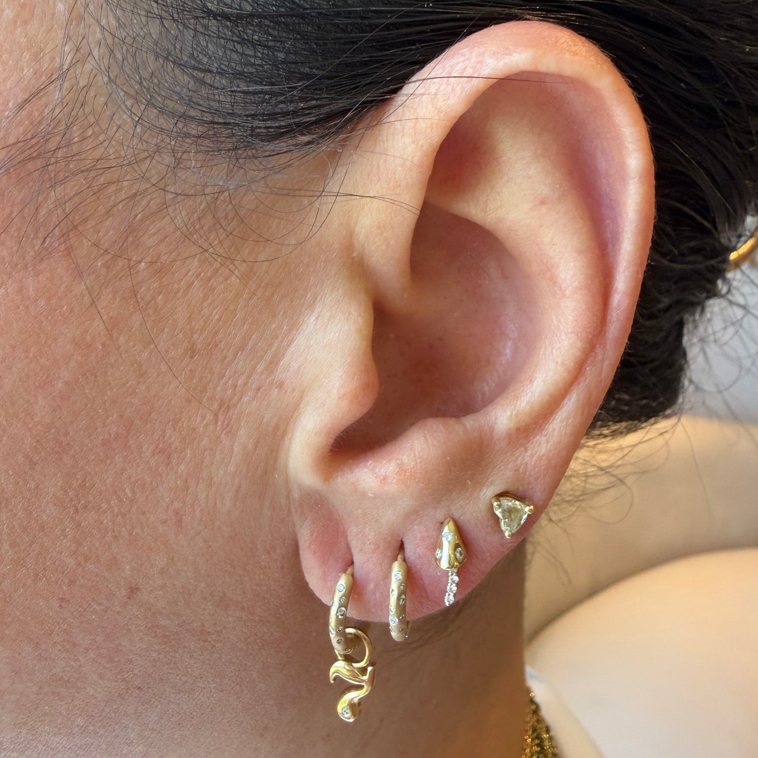 Saturn Diamond Flush Hoop by Alessa Rocks