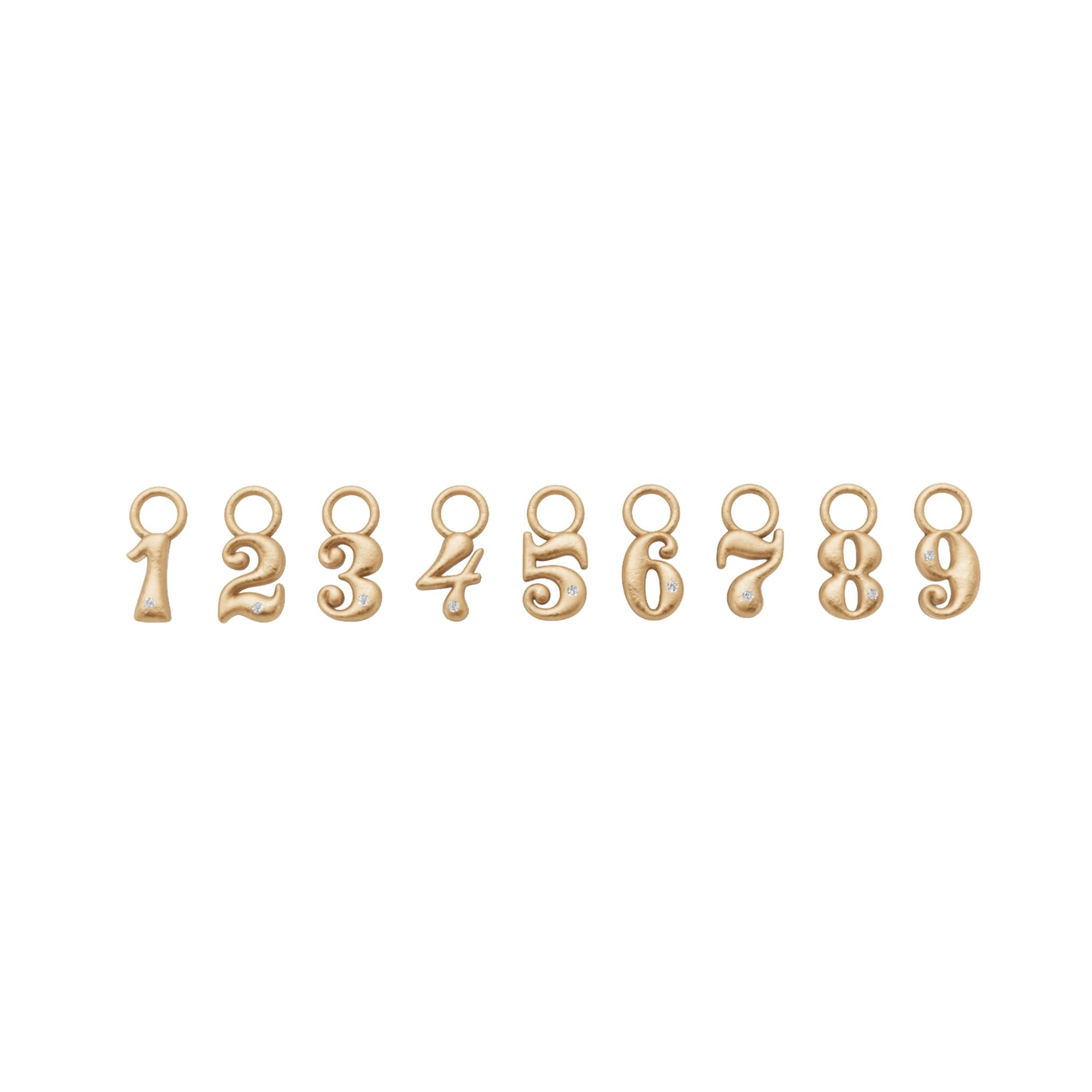 Mini Diamond Number Charm by Alessa Rocks