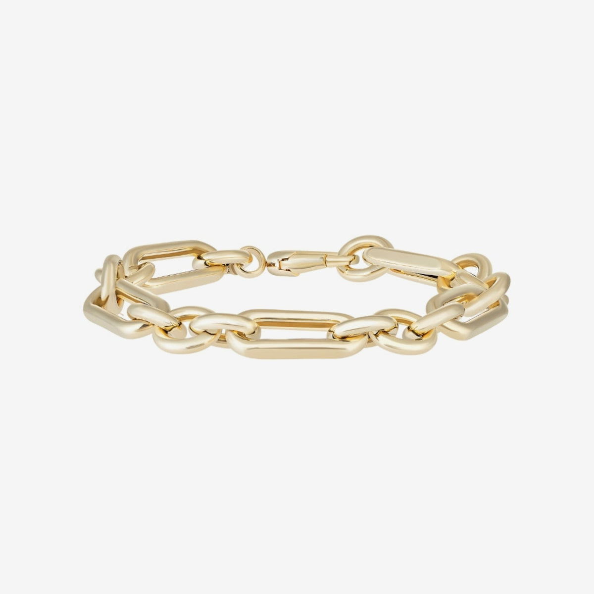 Modern Oval Link Bracelet in Yellow Gold | JJ Jewelry