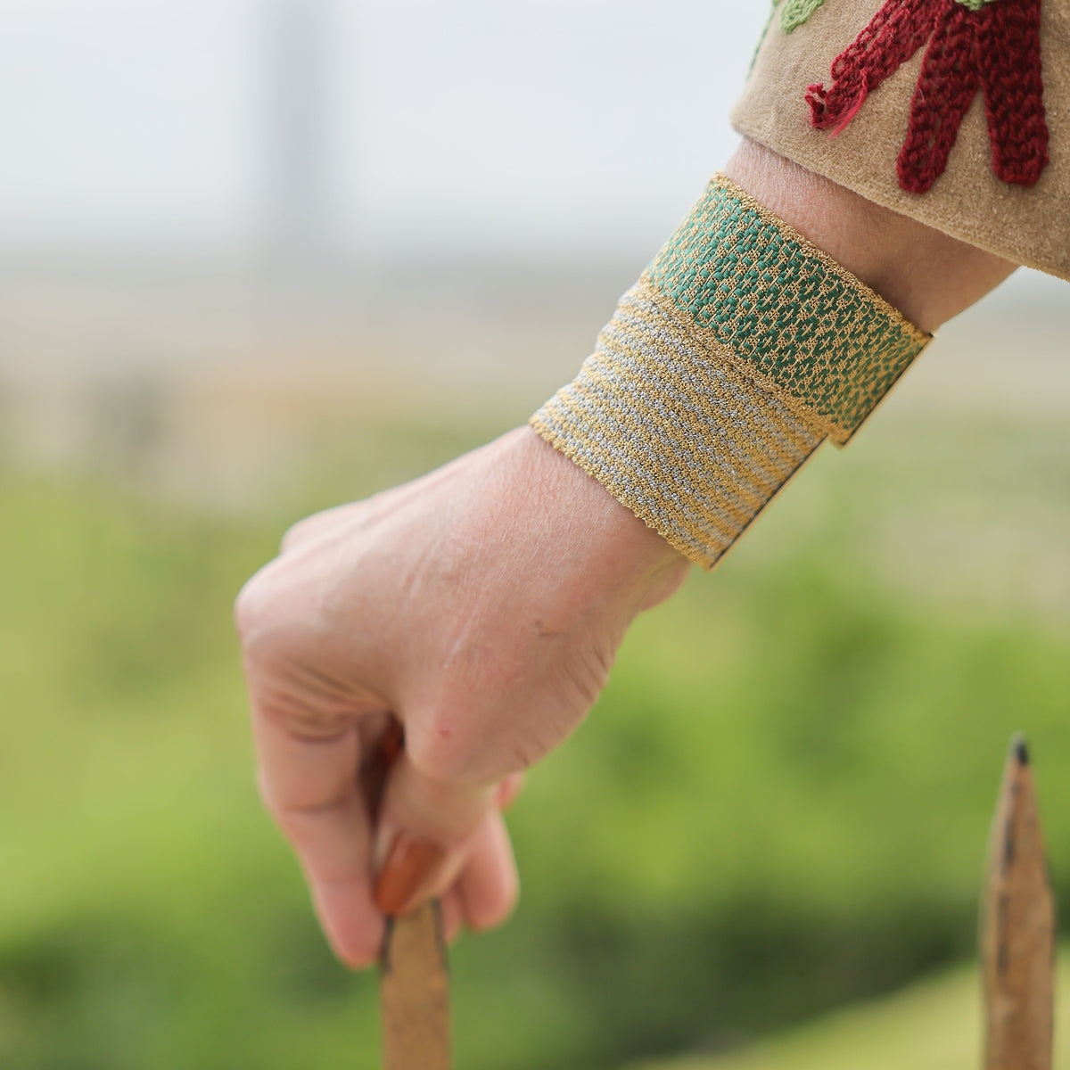 Morocco Woven Silk Bracelet in Two-Tone Gold