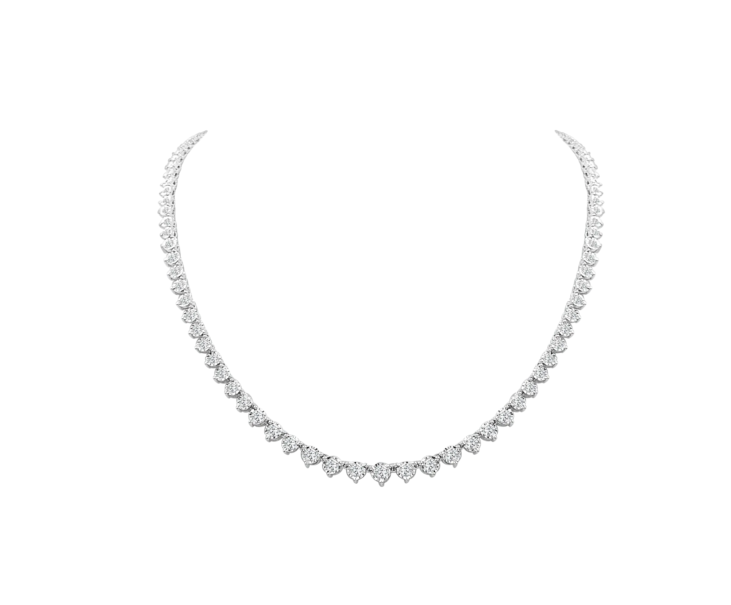 Mylene Graduated Diamond Tennis Necklace Princess Jewelry Shop