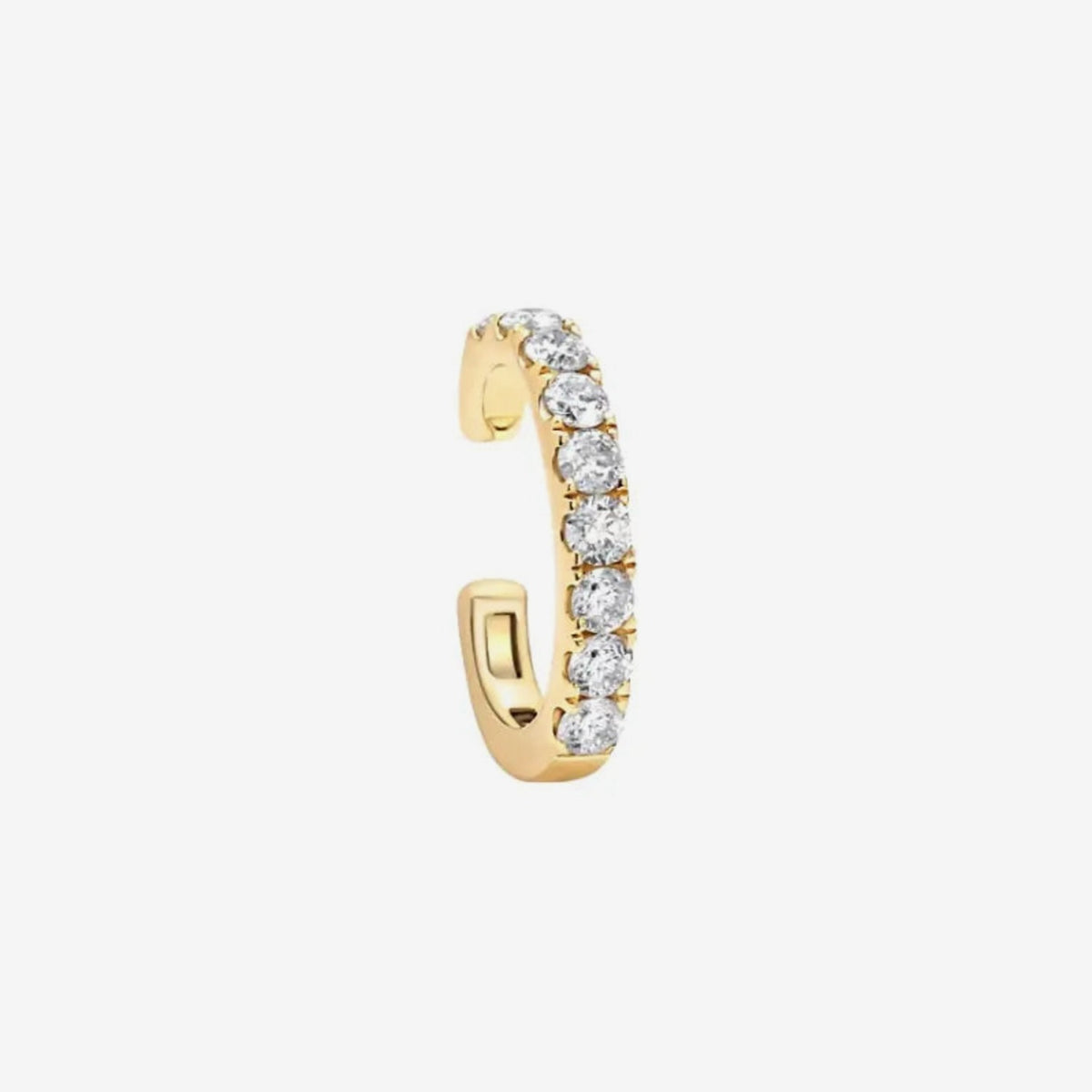 Nine Diamond Ear Cuff, gray background | JJ Jewelry Miami