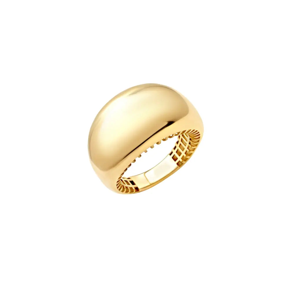 Sculpted Dome Ring in Yellow Gold JJ Jewelry