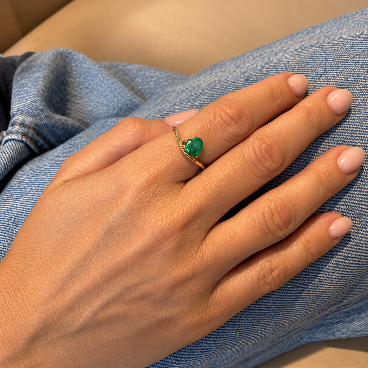 Heart Emerald Ring