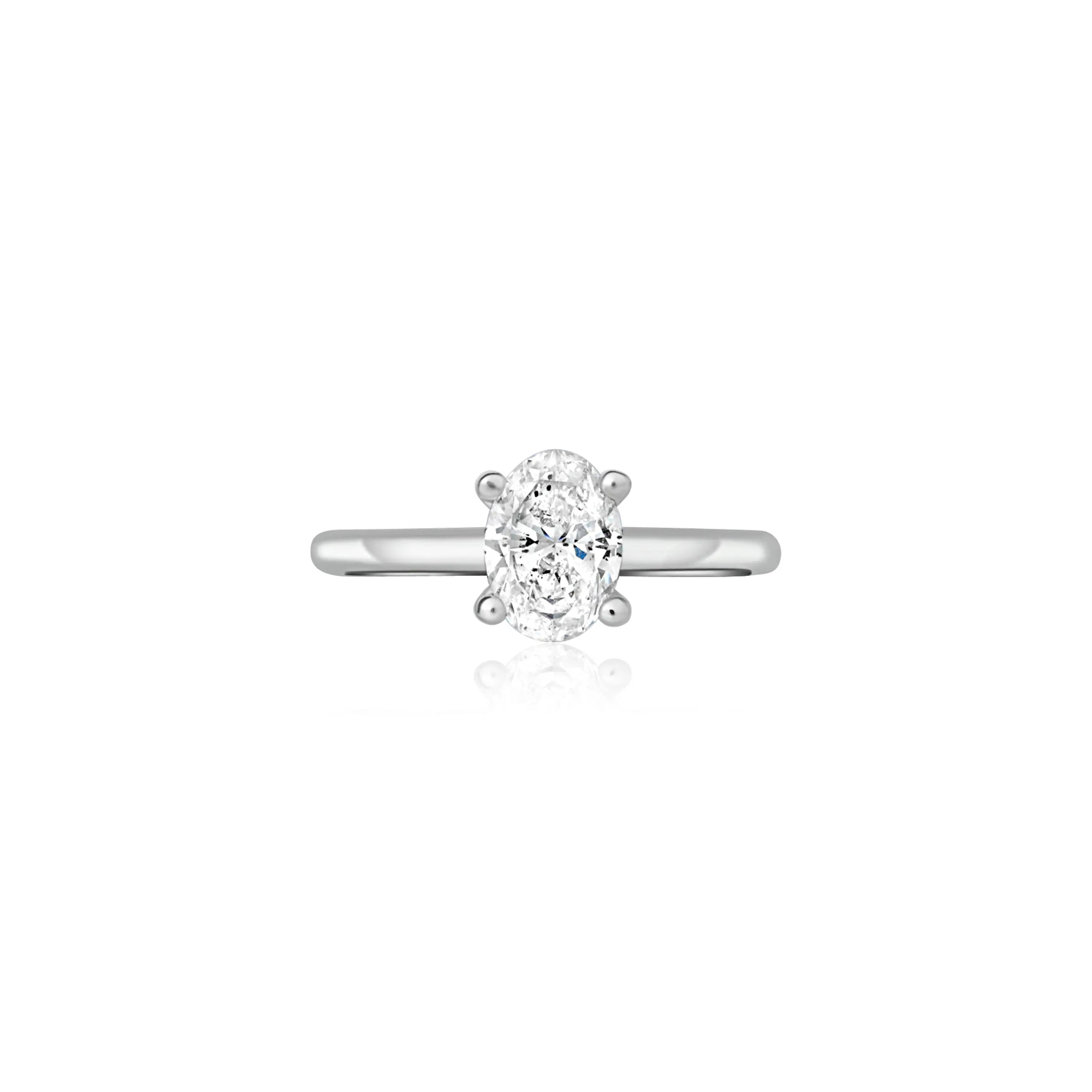 Oval Diamond Pinky Ring | JJ Jewelry