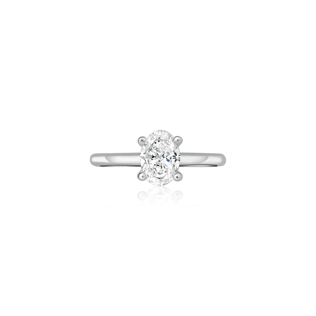 Oval Diamond Pinky Ring - JJ Jewelry