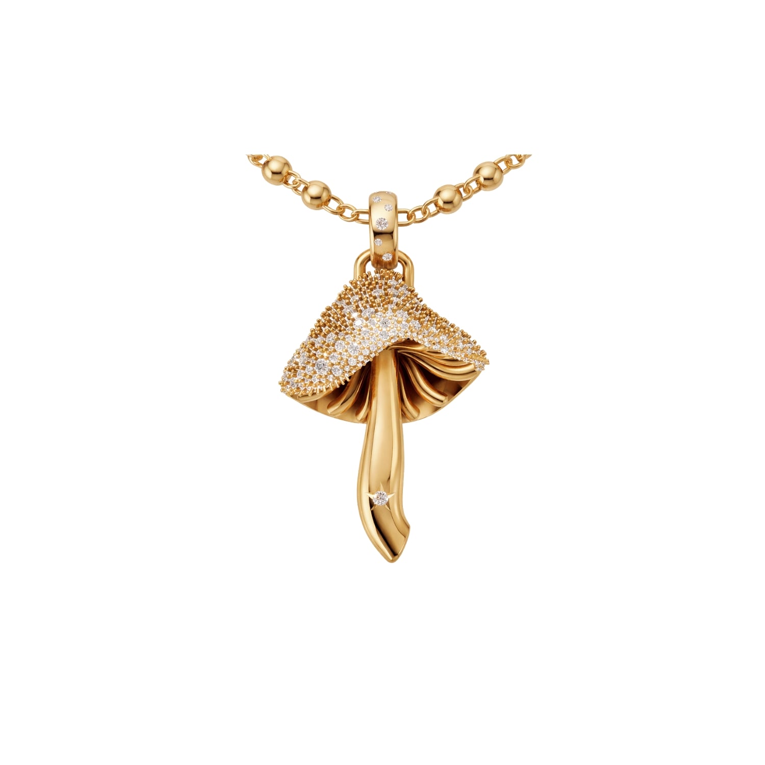 Magic Mushroom Pavé Diamond Pendant by Alessa Rocks