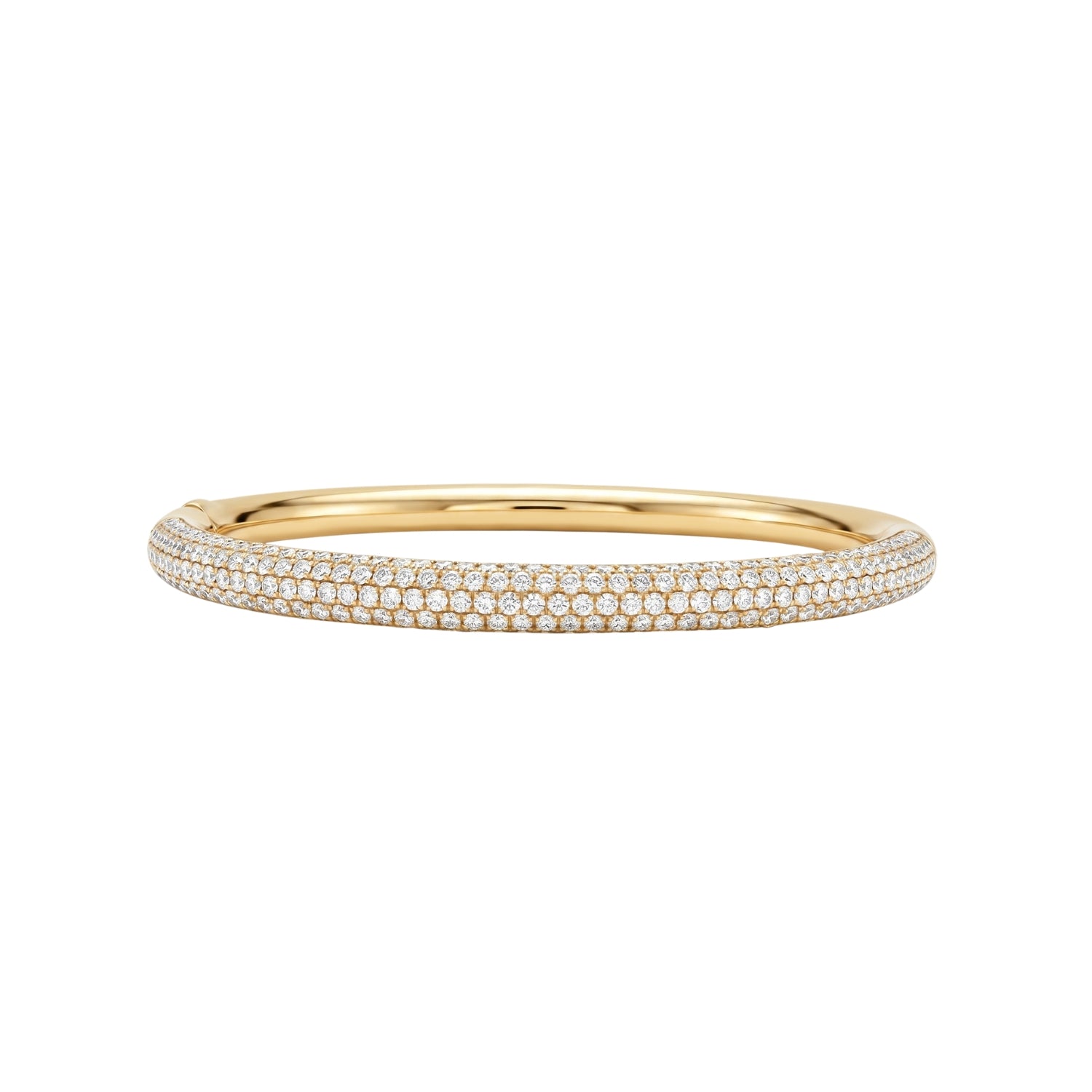 Pavé Diamond Bangle Bracelet in 18K Gold | JJ Jewelry Miami