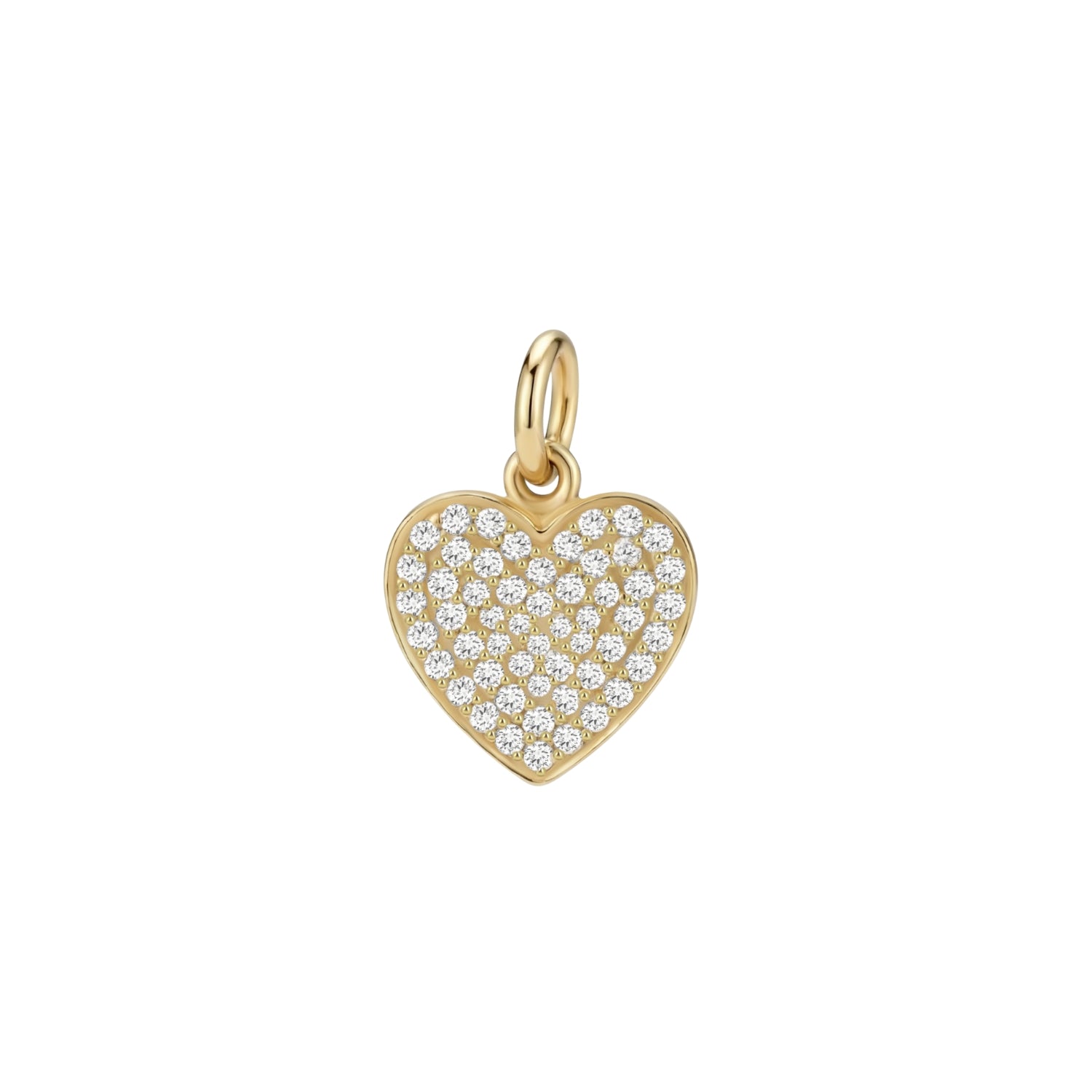 Pavé Diamond Heart Pendant Necklace in 14K Yellow Gold