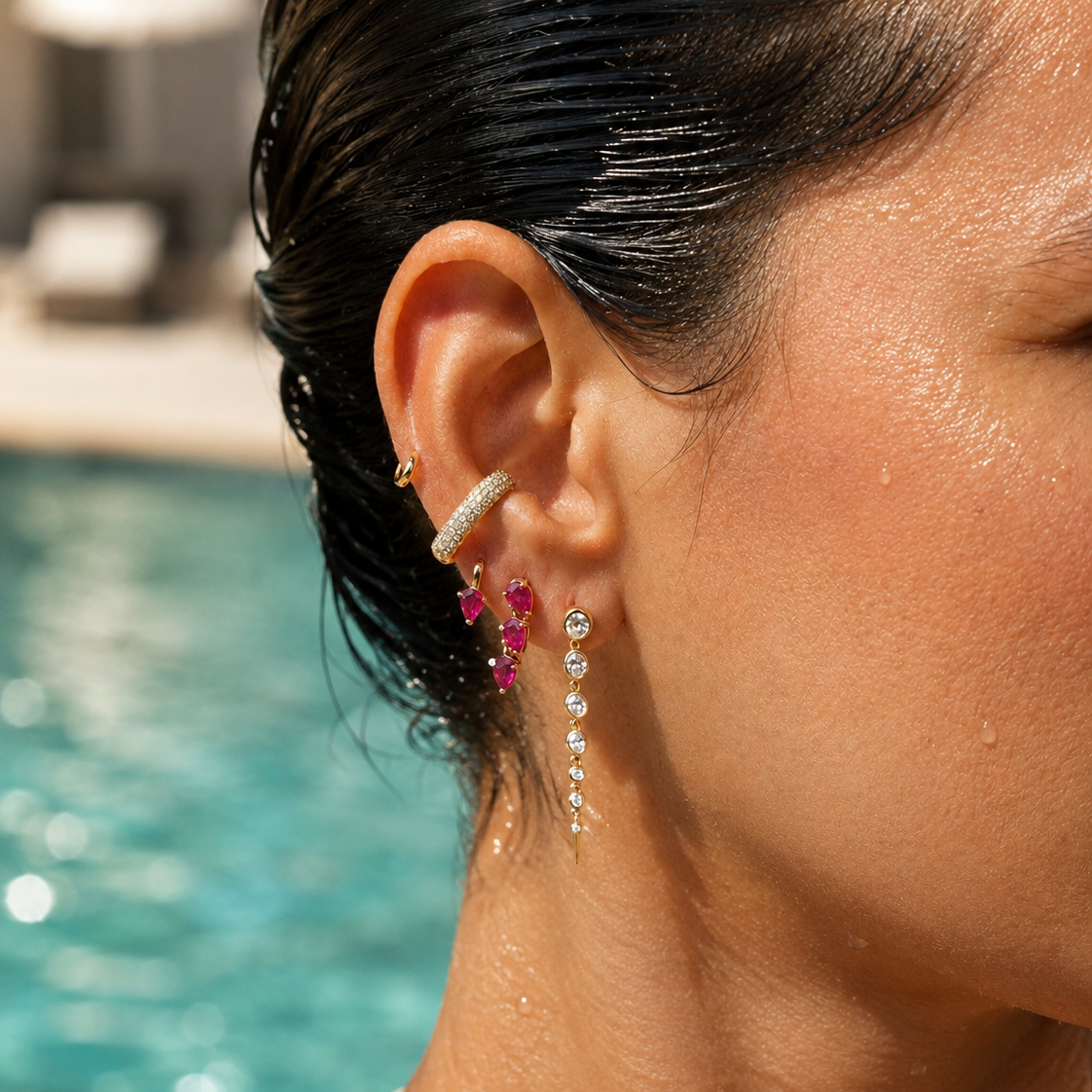 Pear-Shaped Gemstone Drop Earrings in 18K Yellow Gold
