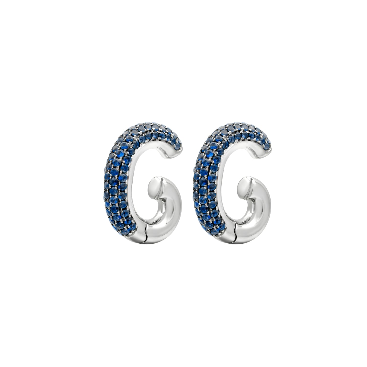 Pavé Blue Sapphire Ear Cuff in Yellow Gold